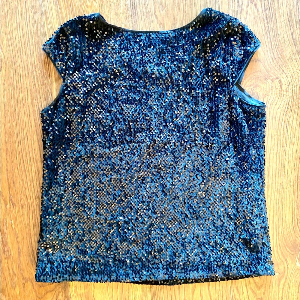 Sparkly Glittering  Sequin Black Blouse Size Large